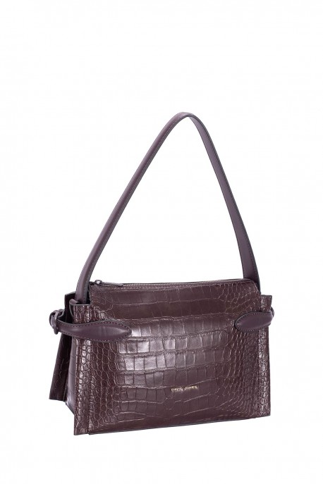 CM8619 David Jones Trapeze Handbag : colour:HOT CHOCOLAT