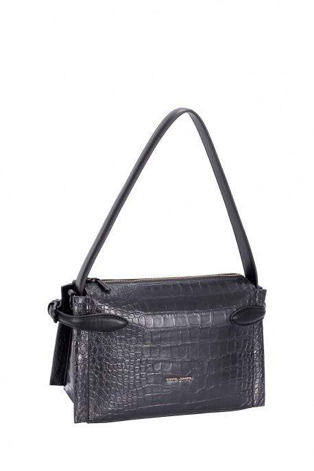 CM8619 David Jones Trapeze Handbag : colour:JET BLACK