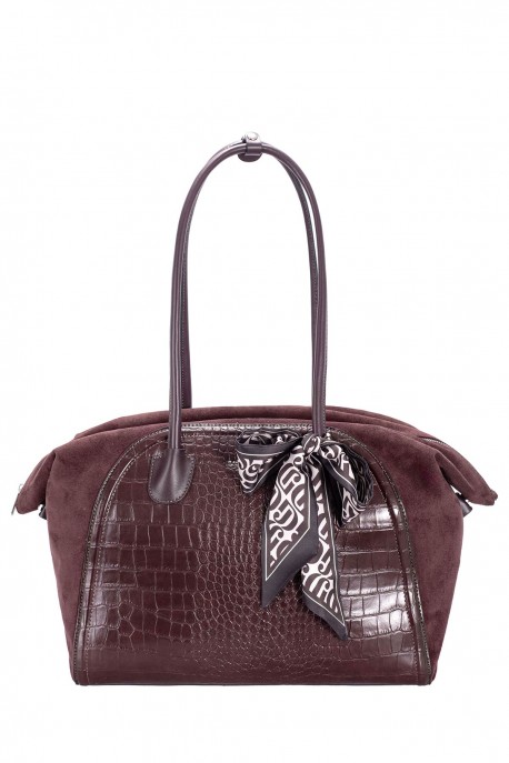 CM8628 Sac épaule bowling croco David Jones : couleur:HOT CHOCOLAT