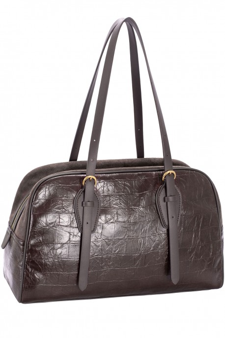 CM8679 Sac à main bowling croco David Jones : couleur:WENGE WOOD