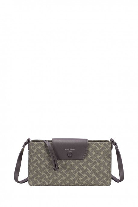 CM8686 David Jones Geometric Pattern Crossbody Bag : colour:MIST MOSS