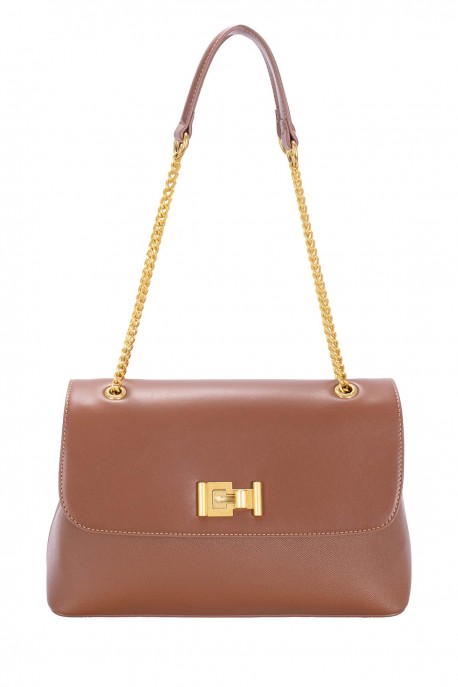 CM8689 Sac épaule à rabat Chaîne David Jones : couleur:Boue Rouge (RED MUD)
