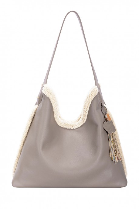 CM8726 Sac épaule hobo fourrur David Jones : couleur:Champignon (FUNGI)