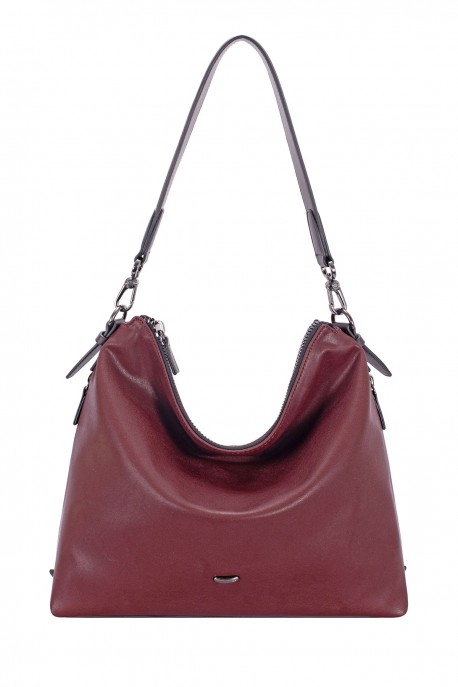 CM8748 Sac épaule hobo seau David Jones : couleur:Bordeaux fonc&eacute; (D.Bordeaux)