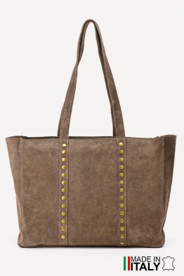 ZE-9026 Sac cabas shopping en cuir nubuck