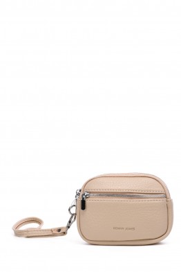 KJ252 Brioche-style clutch purse with a textured synthetic leather wrist strap