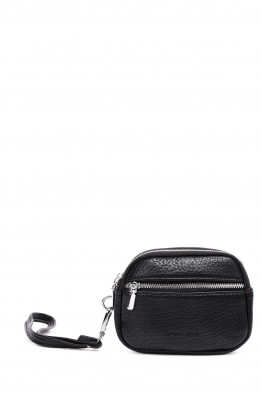 KJ252 Brioche-style clutch purse with a textured synthetic leather wrist strap