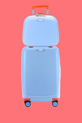 ELITE X LIGHTREE PURE JOY Cabin Suitcase and Make-up Case – Blue Lemonade
