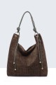 BV-11163 Sac à main hobo texture croco nubuck