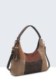 BV-11163 Patchwork Nubuck textured hobo handbag