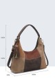 BV-11165 Sac à main hobo texture patchwork nubuck