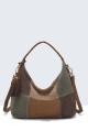 BV-11165 Sac à main hobo texture patchwork nubuck