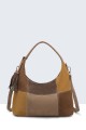 BV-11165 Sac à main hobo texture patchwork nubuck
