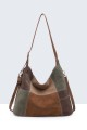 BV-11166 Sac à épaule bandoulière hobo texture patchwork nubuck
