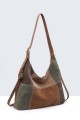 BV-11166 Patchwork Nubuck textured hobo crossbody shoulder bag