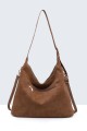 BV-11166 Sac à épaule bandoulière hobo texture patchwork nubuck