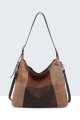 BV-11166 Sac à épaule bandoulière hobo texture patchwork nubuck