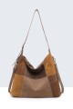 BV-11166 Sac à épaule bandoulière hobo texture patchwork nubuck