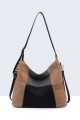 BV-11166 Sac à épaule bandoulière hobo texture patchwork nubuck