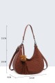 BV-16215 Peach-skin finish hobo handbag with a scaled texture