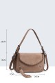BV-16219 Nubuck velvet effect flap handbag