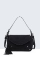 BV-16219 Nubuck velvet effect flap handbag