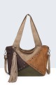 BV-29086 Sac à main à ailettes Patchwork Clouté effet nubuck