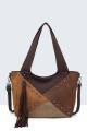 BV-29086 Sac à main à ailettes Patchwork Clouté effet nubuck