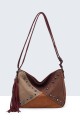 BV-29087 Sac bandoulière Patchwork Clouté effet nubuck