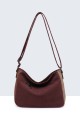 BV-29087 Studded Patchwork Shoulder Bag with Nubuck Effect