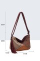 BV-29087 Sac bandoulière Patchwork Clouté effet nubuck