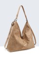 BV-29088 Sac épaule hobo effet velour nubuck motif brodé