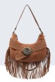 BV-29102 Nubuck Velvet Effect Fringe Handbag