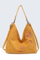 BV-29088 Sac épaule hobo effet velour nubuck motif brodé