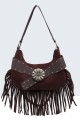 BV-29102 Nubuck Velvet Effect Fringe Handbag
