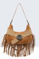 BV-29102 Nubuck Velvet Effect Fringe Handbag