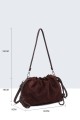 BV-29103 Nubuck velvet effect purse shoulder bag with embroidered pattern