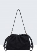 BV-29103 Sac épaule bourse effet velour nubuck motif brodé
