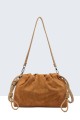 BV-29103 Sac épaule bourse effet velour nubuck motif brodé