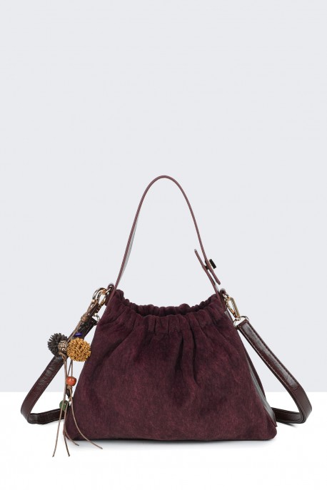 BV-B55032 Sac à main bourse velour : couleur:Rouge (Red)