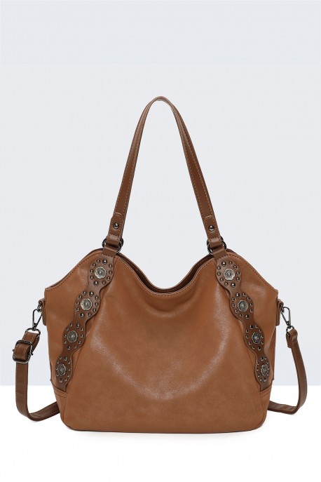 BV-B55041 Peach Skin Flap Shoulder Bag : colour:Brown