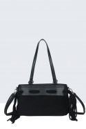 BV-B55043 Suede-effect fringed shoulder bag