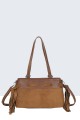BV-B55043 Suede-effect fringed shoulder bag