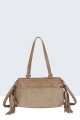 BV-B55043 Suede-effect fringed shoulder bag