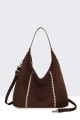 BV-B55036 Suede effect hobo shoulder bag
