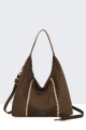 BV-B55036 Sac épaule hobo effet Suèdine