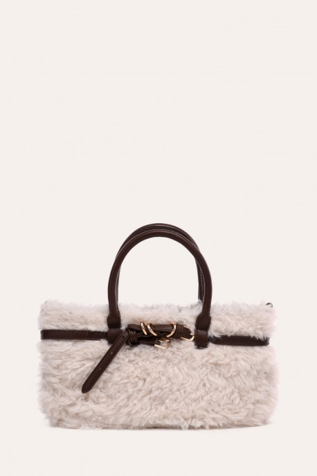 K5370 Sac à main mouton synthétique : couleur:Beige