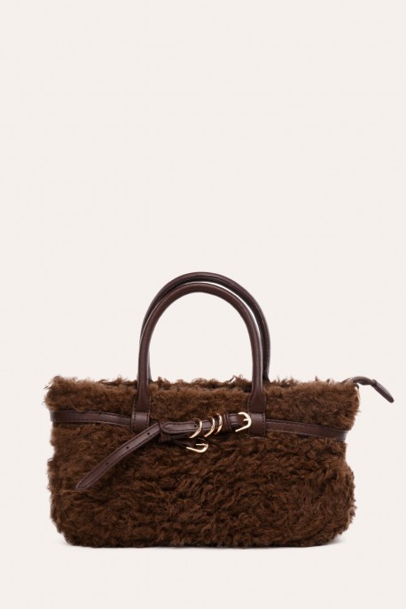 K5370 Sac à main mouton synthétique : couleur:Caf&eacute; (Coffee)