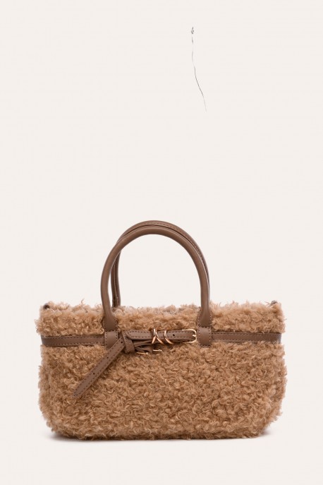 K5370 Sac à main mouton synthétique : couleur:Kaki (Khaki)