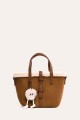 L32746 Sac shopping trapèze Velours Nubuck synthétique & bordure mouton
